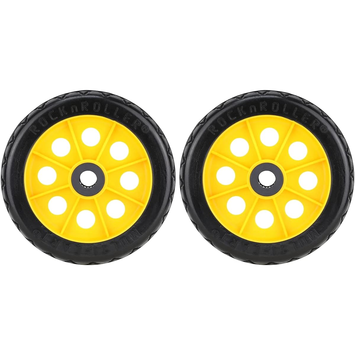 Rock-N-Roller R-Trac Rear Wheels 2 Pack 8" x 2" Flat Free Wheel Pair for R6 & R8 Multi Carts with Offset Hubs