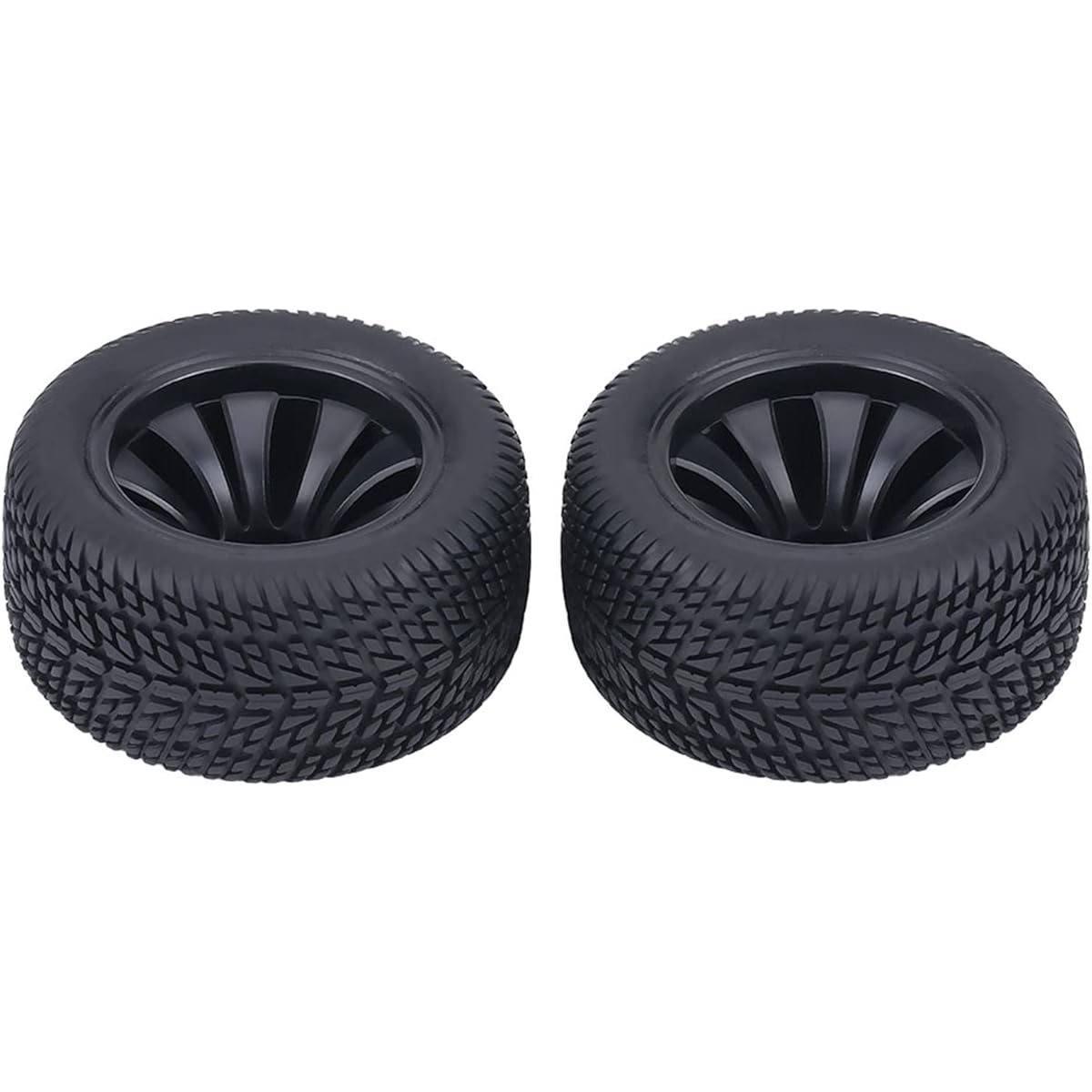 SPYMINNPOO RC Wheels and Tires Set of 2 Rubber Tires & Plastic Hub Wheels for 1:12 RC Car Racing Car Truck Watch Transforming Model