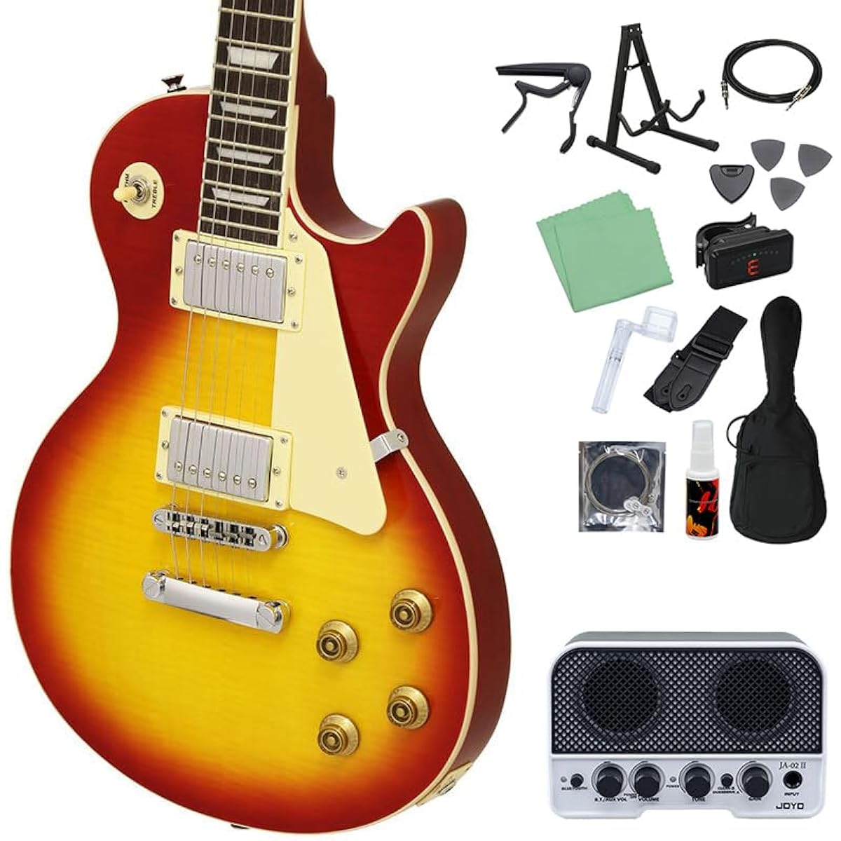 Blitz by AriaProII BLP-450 CS Electric Guitar Beginner 14-piece Set [Includes Bluetooth Mini Amplifier] Les Paul Standard Cherry Sunburst Blitz