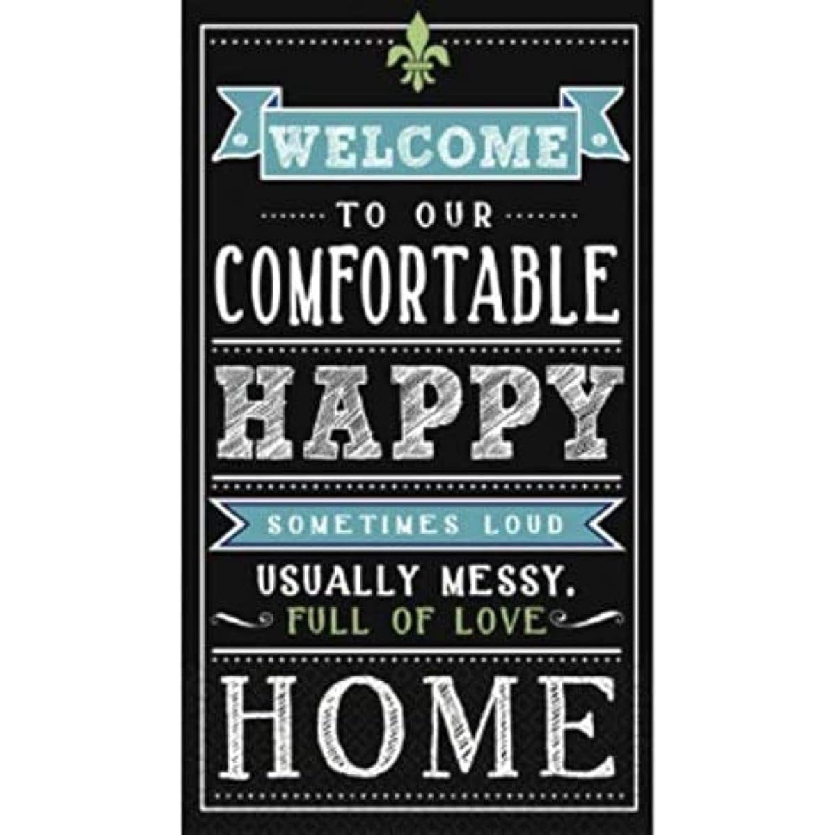 Happy Home Guest Towel Party Disposable Tableware and Supplies, Paper, 2 Ply, 8" x 4", Pack of 16.