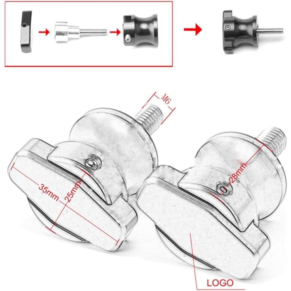 DOOREX 6mm Motorcycle CNC Accessories Swingarm Spool Stand Screw Slider For Yamaha XSR700 XSR900 XSR 700 900 2015 2016 2017 2018 2019 Swingarm Slider Spool (Size: Blue)