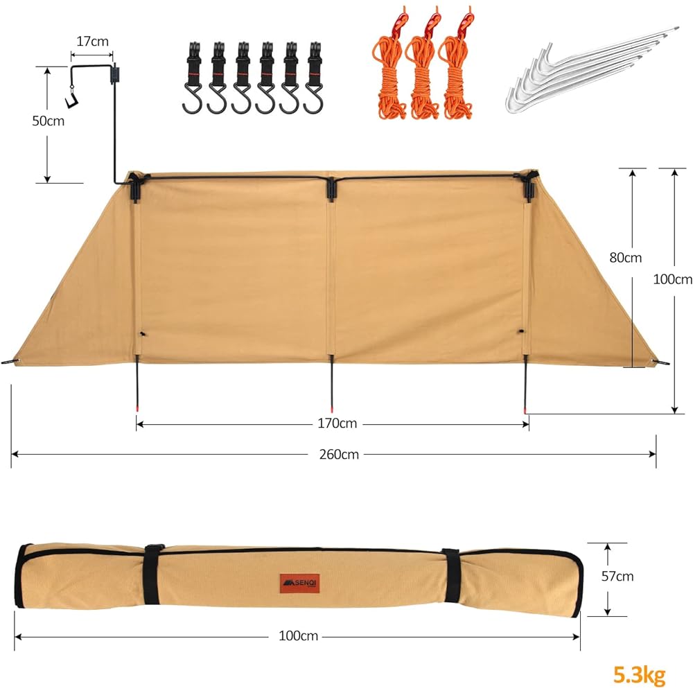 SENQI Bonfire Camp Windscreen Large Bonfire Windproof Windscreen Flame Retardant Compact Outdoor Stove Camping