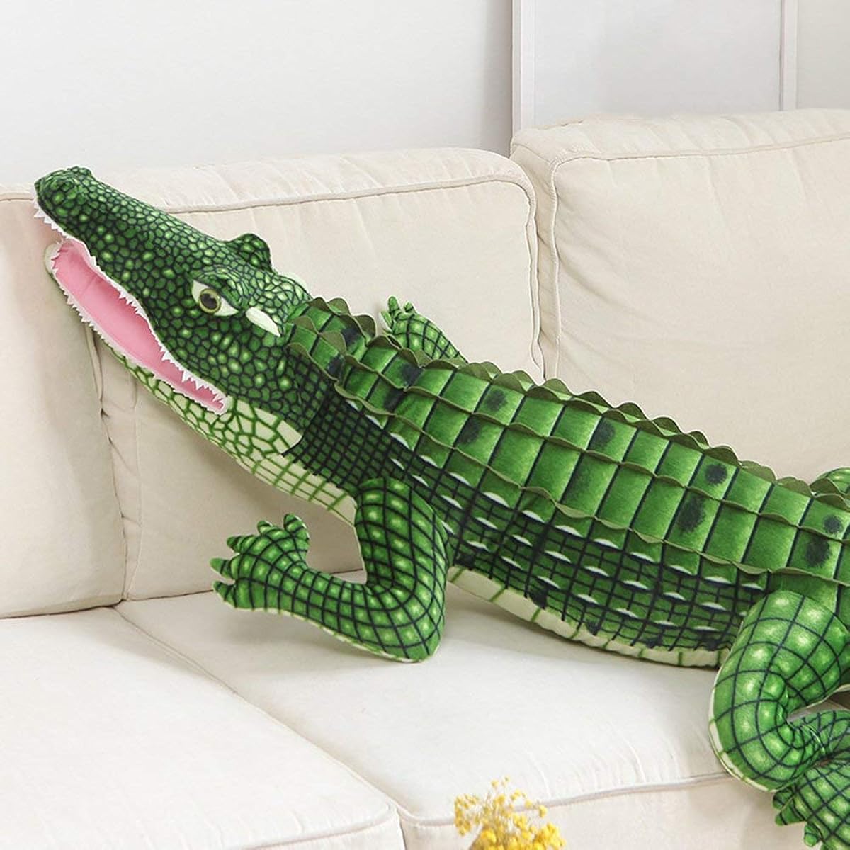LERORO Alligator Stuffed Animal Crocodile Plush Toy 39 Inch Large Realistic Plush Toy Kids Cushion Soft Huggable Figure for Children Girls Boys