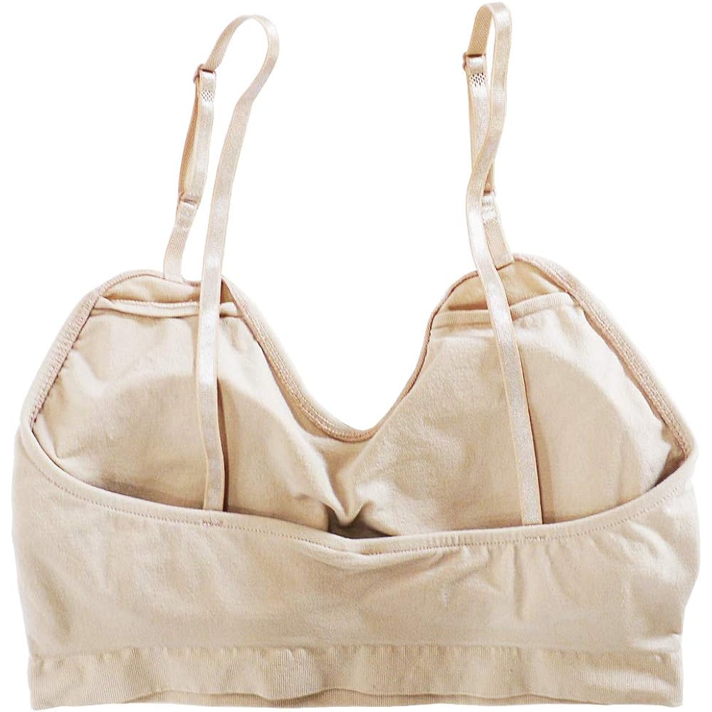 Ballet undertop bra with adjustable padded shoulder strap length, body foundation, elastic, one size fits all [Beige]