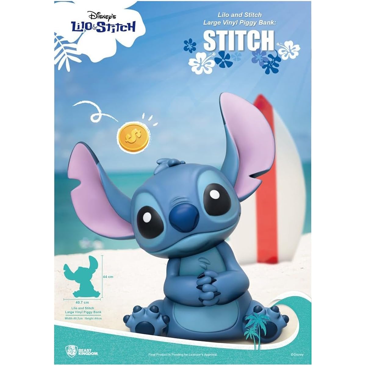 Beast Kingdom Lilo & Stitch: Stitch Large Vinyl Bank, Multicolor