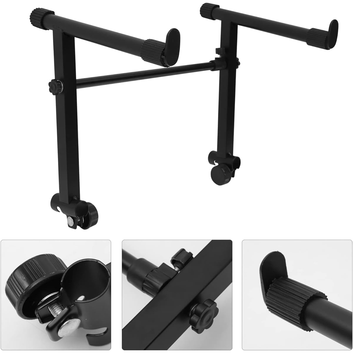1 Set 2 Tier Keyboard Stand 2 Tier Keyboard Stand Adjustable Width 45~75cm/16.5~29.5inch Keyboard Stand Extension Iron 2 Tier Keyboard Stand