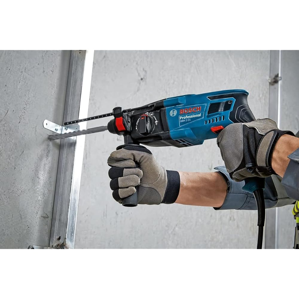 Bosch Professional Hammer Drill (carrying case, side handle, depth gauge included) GBH2-21 Blue