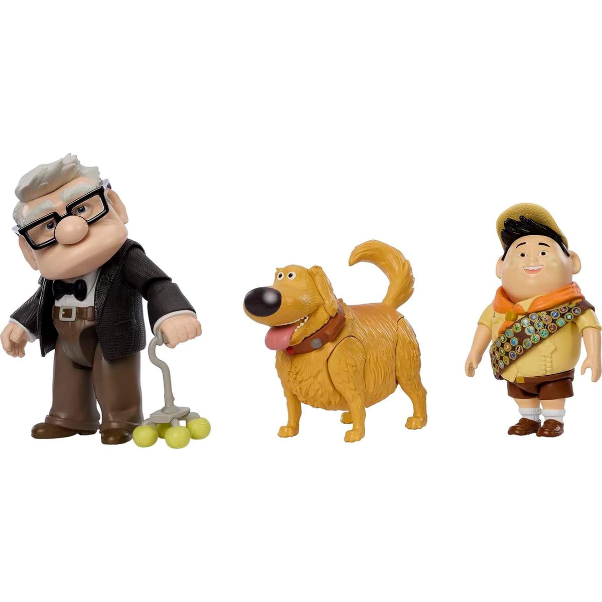 Mattel Disney and Pixar Up Storyteller 3 Action Figure Pack Authentic Posable Story Pack Carl Russell & Dug The Dog Characters, HMM03