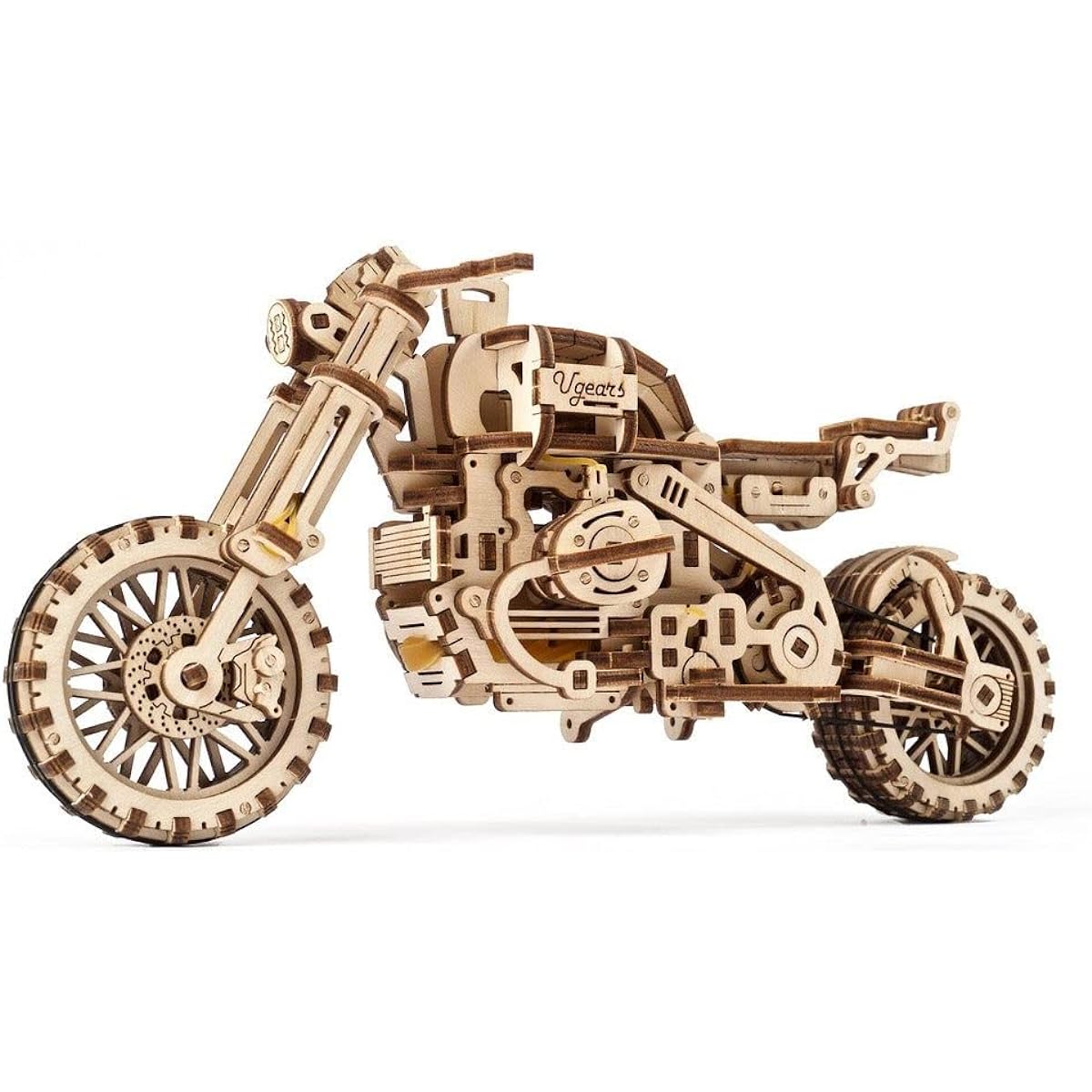 Ugears Scrambler with Sidecar 70137 Wooden Puzzle Craft Model No Glue or Tools Required
