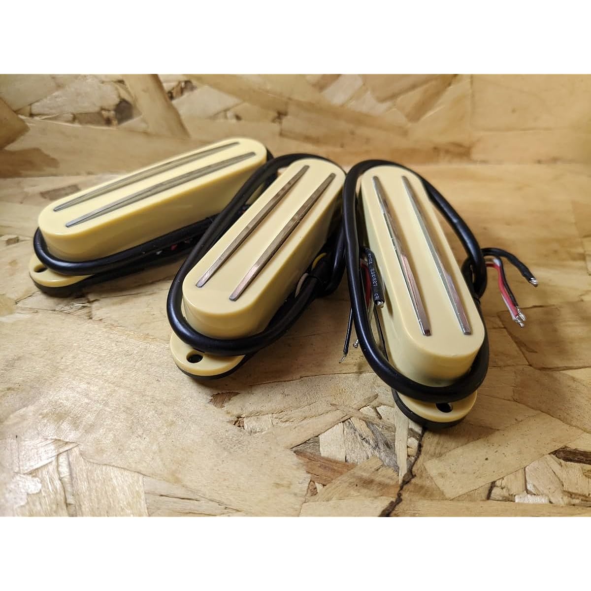 Double blade type humbucker pickup x 3 SET covered cream
