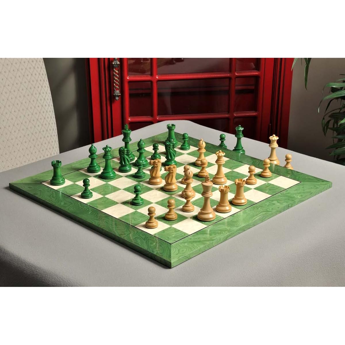 The House of Staunton Grandmaster Chess Set - Pieces Only - 4.0" King - Green Guild