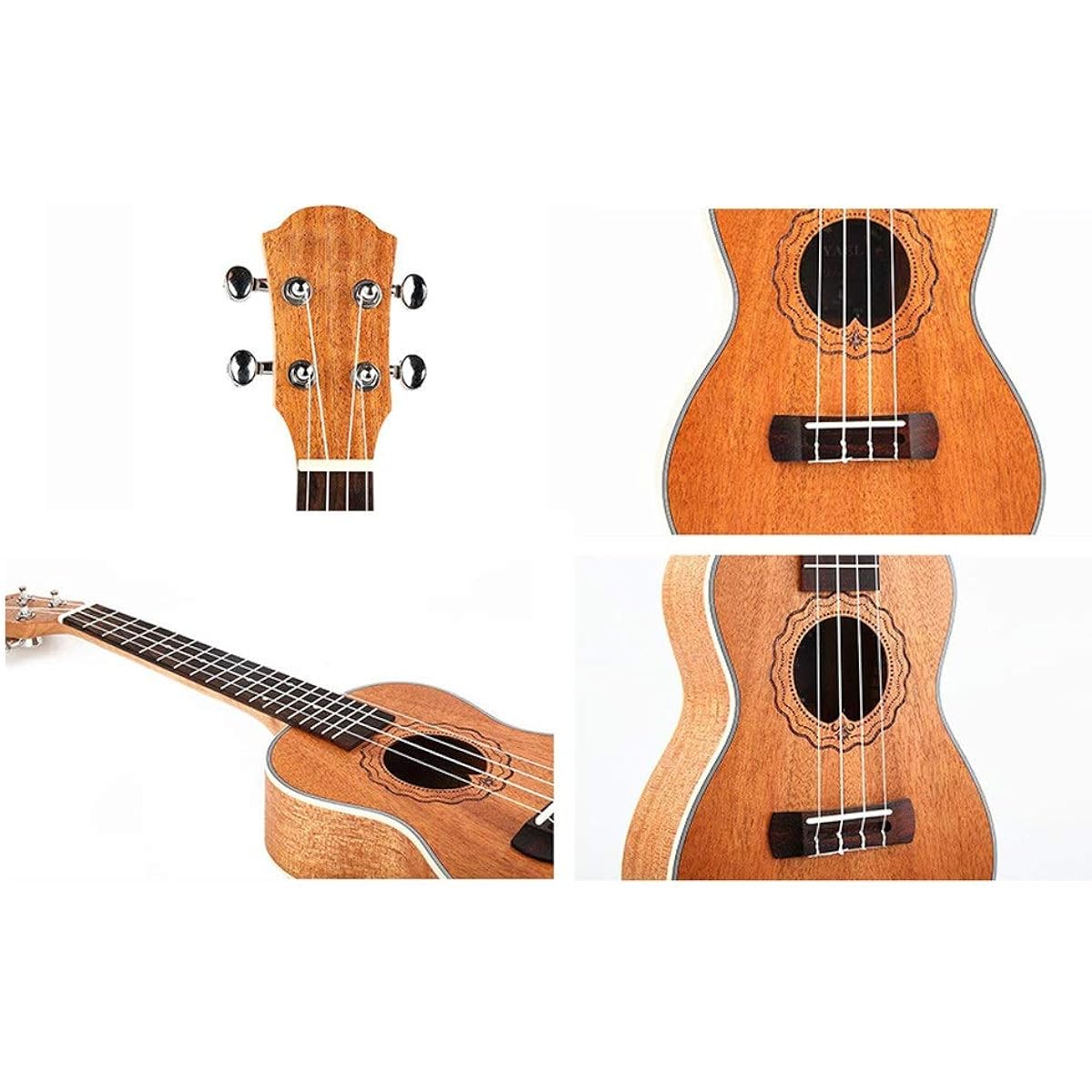 Ukulele 23 Inch Traditional Concert Ukulele Mahogany Wood Uke Hawaii Kids Small Guitar with Gig Bag for Kids Students Beginners (Color: Wood, Size: 23 inches)