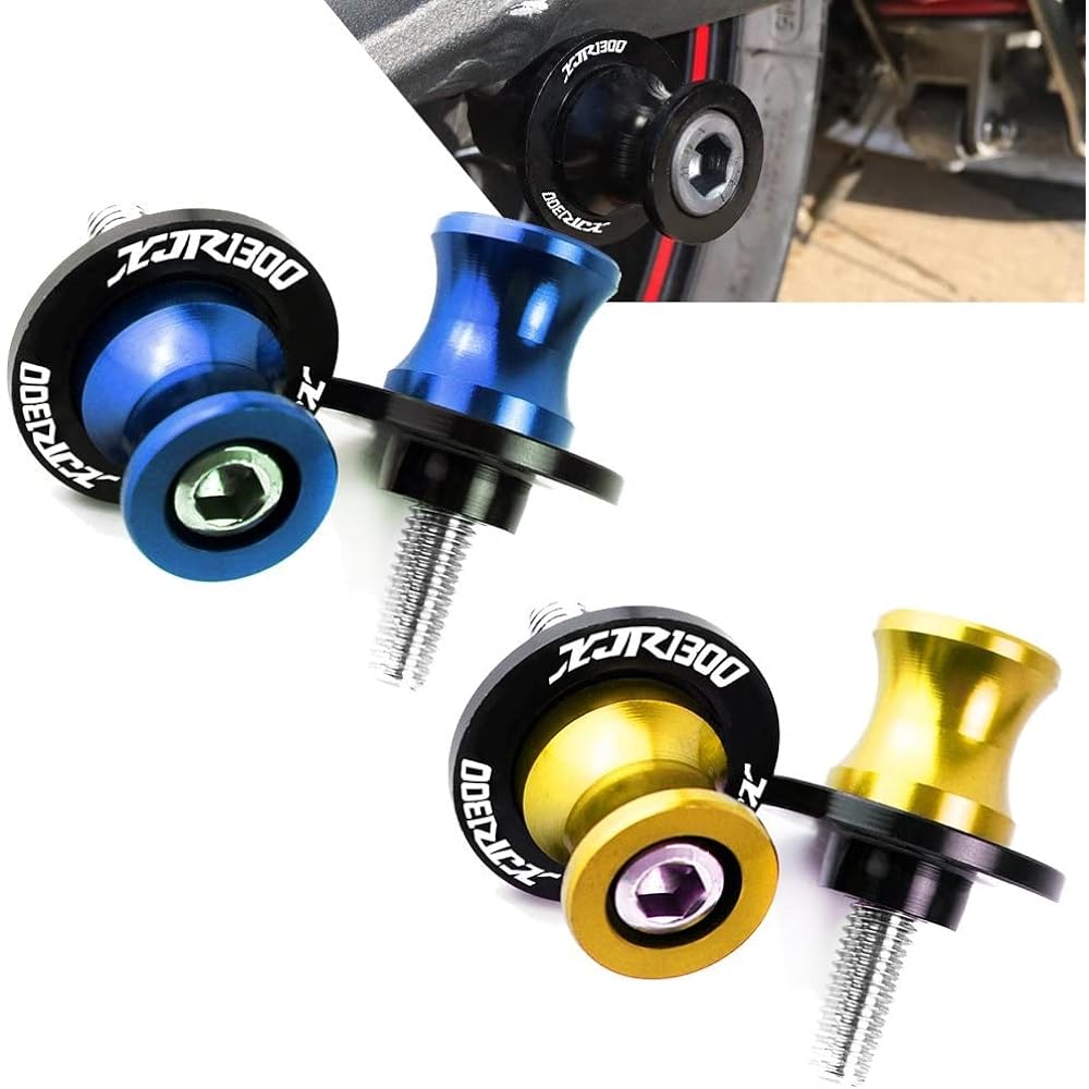 Motorcycle Swing Arm Bobbin Spool Motorcycle Swing Arm Spool Slider Stand Screw For YA-MA-HA XJR 1300 XJR1300 1998-2008 2002 2003 2004 2005 2006 2007 (Color : Blue)