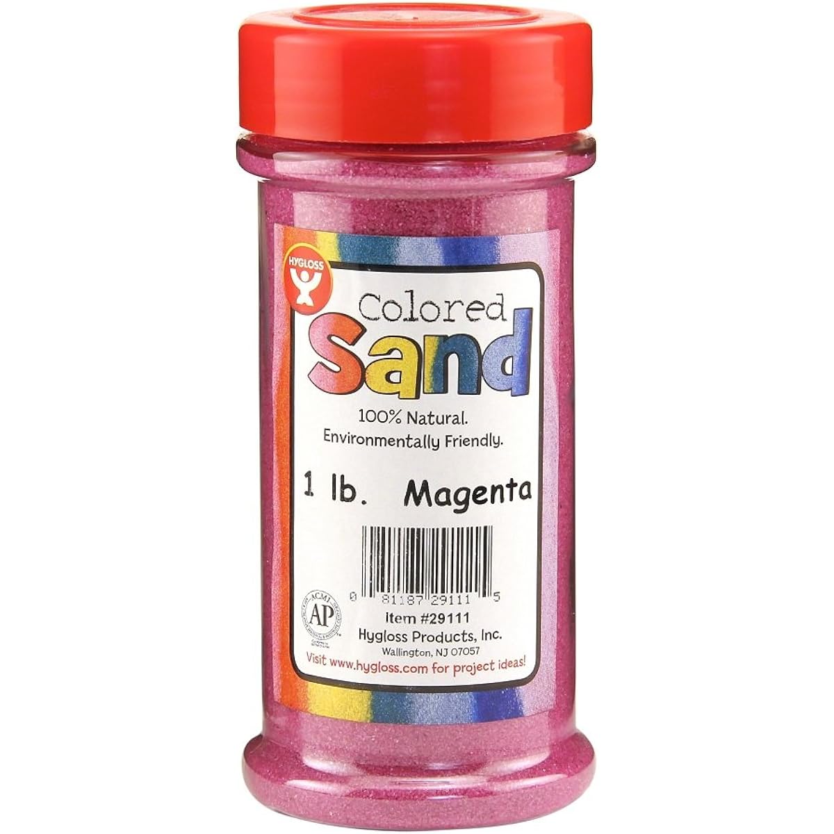 Hygloss Products Colored Sand - Colorful Craft Art Bucket O' Sand Magenta 1 lb.