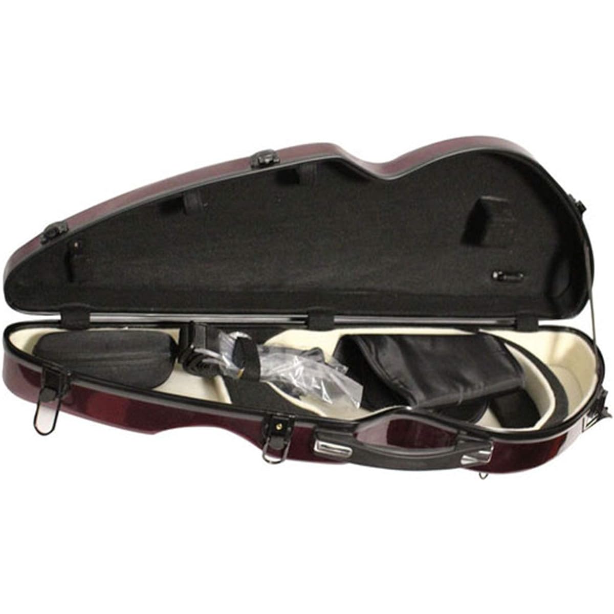 Violin Case Purple Violin Hard Case 4/4 Full Size Luxury Adjustable Strap with Hygrometer Suspension Lightweight Portable (Color: Purple, Size: 1/8)