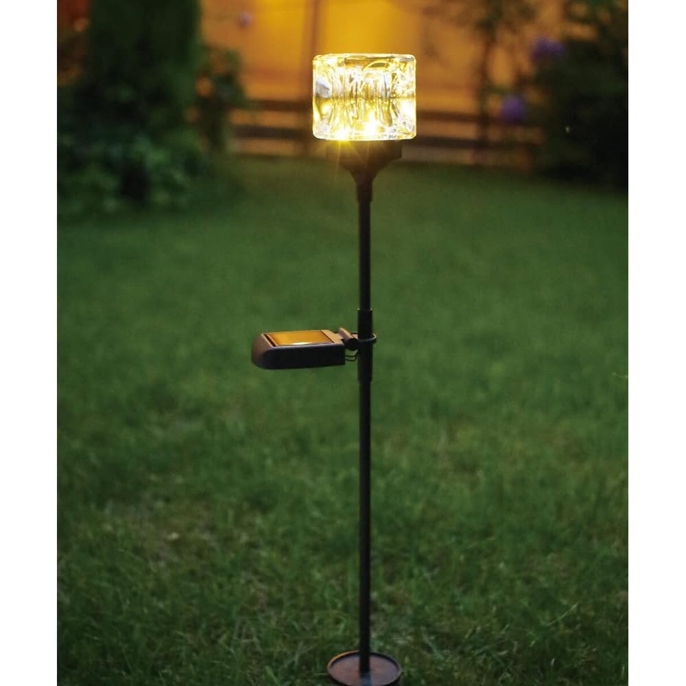Garden Light Cube Stick Set of 2 Solar Solar Charging Outdoor LED Kisima (C739)