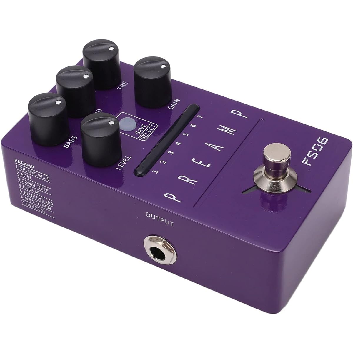 Electric Guitar Effect Pedal, 1/4 Inch. Purple DC 9V Effect Pedal Professional Classic Voice