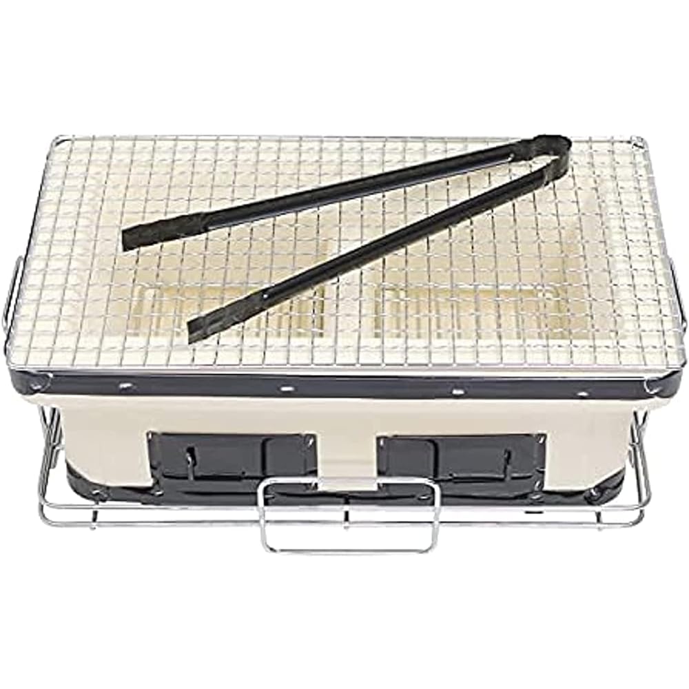 Authentic diatomaceous earth square seven rings with net, square wire, fire chopsticks, bed stand, square wide 41cm x 24cm, charcoal grill, long angle, charcoal stove, middle partition, brazier, charcoal, bean charcoal, yakitori