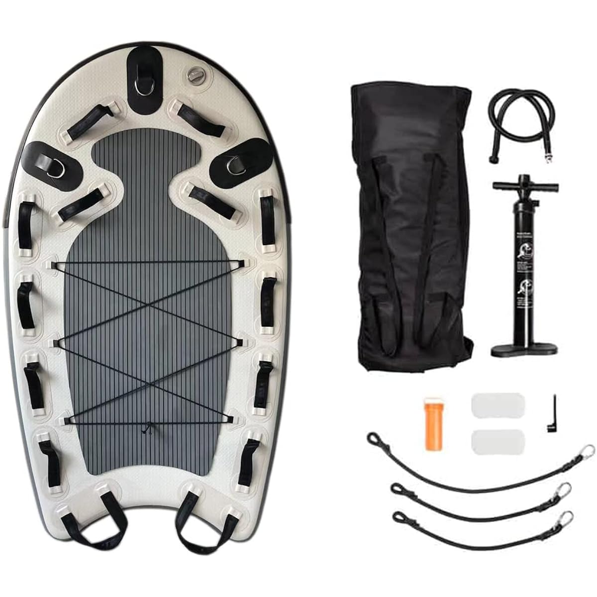 Vinfgoes Inflatable Bodyboard Water Rescue Sled Inflatable Floating Mat Inflatable Jet Ski Sled Board for Professional Emergency Rescue Lifeguards, Fire & Rescue, Big Wave Surfing