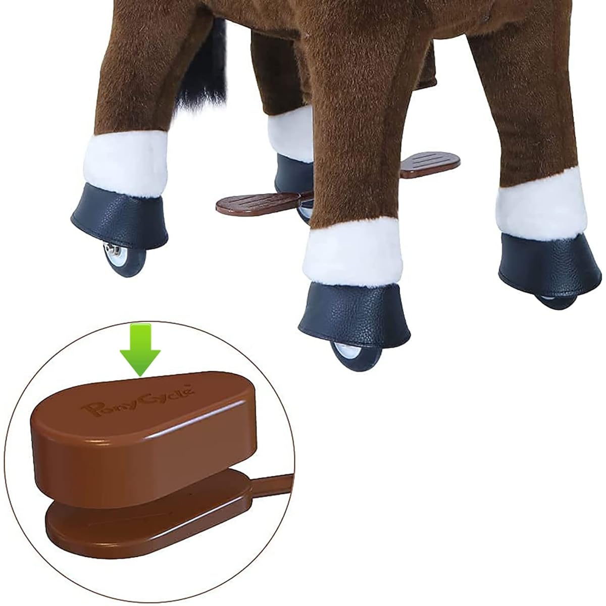 PonyCycle Pedal Pad (Model U Ride on Horse Brown, for Chocolate) - Brown