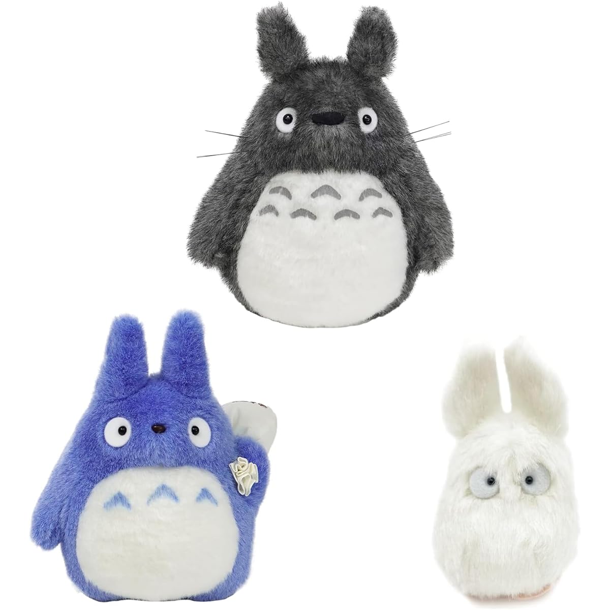 My Neighbor Totoro Plush Toy S Set of 3 (Large Totoro Dark Gray, Medium Totoro, Small Totoro) Height approx. 14-18cm