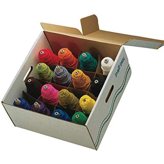 Trait-Tex 0000160 Washable Standard-Weight Yarn Cone Set, Acrylic, 4 oz. Cone, 5670 yd. Dispenser Box Assorted Bright and Intermediate Color by Trait-Tex