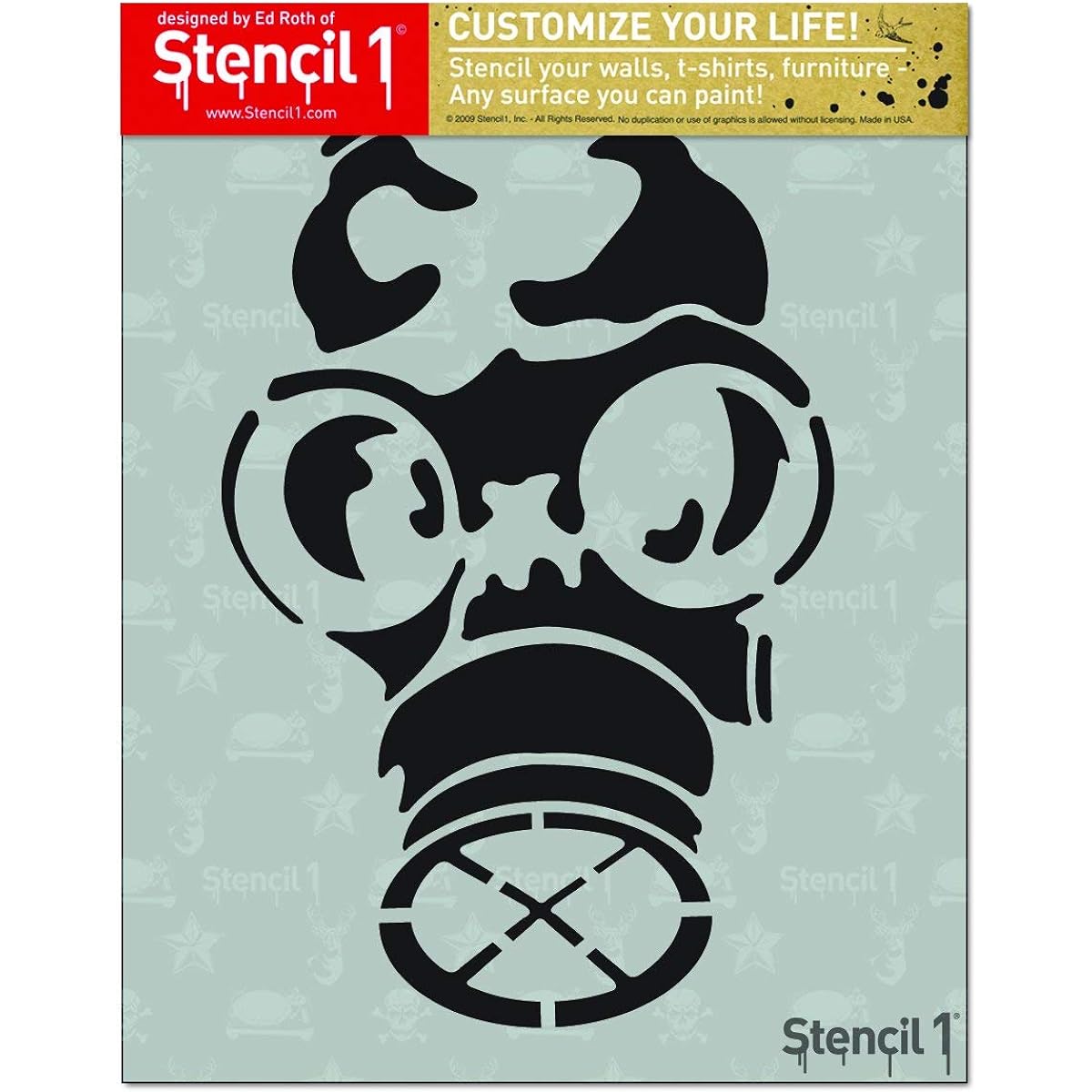 Gas Mask Stencil 8.5" x 11"