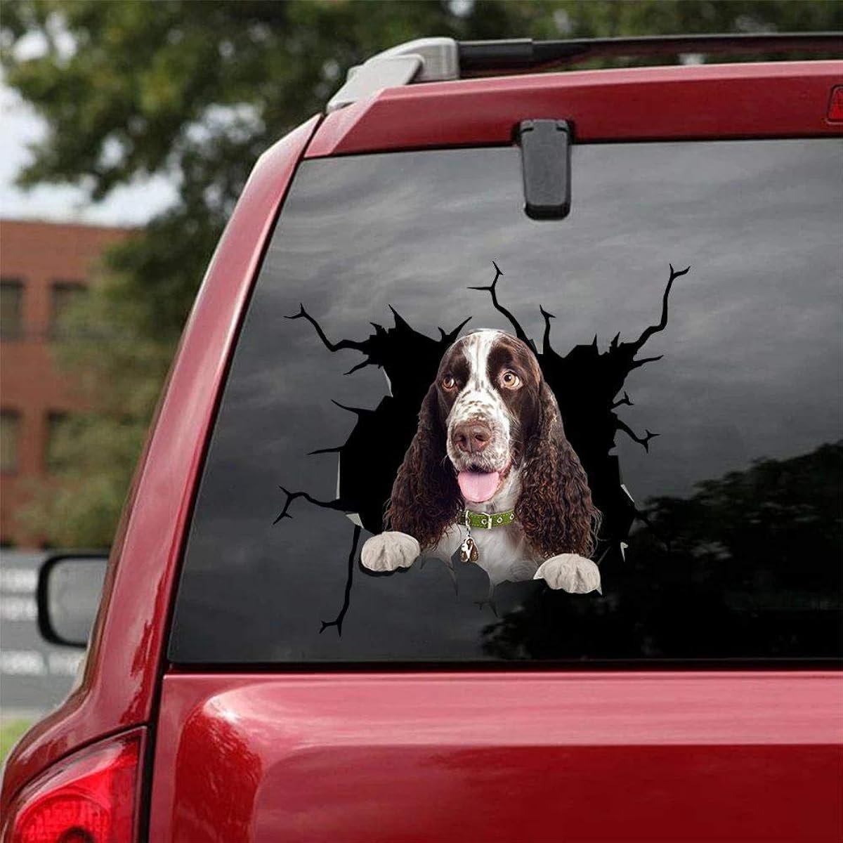 Ocean Gift English Springer Spaniel Car Decals, Set of 2 Wall Decal Stickers - Realistic Car Sticker Design Series 35 Sizes 12" x 12"