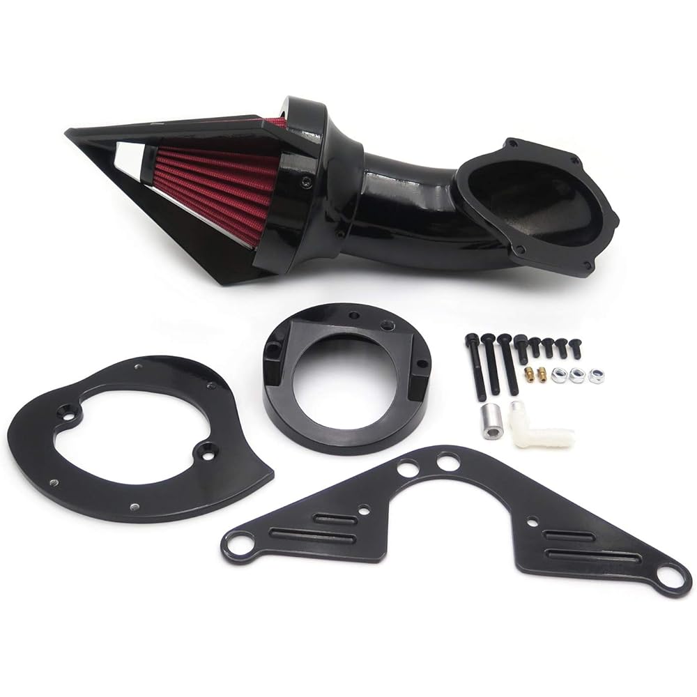 HTTMT- Glossy Black Diamond Air Cleaner Intake Kit Compatible with Yamaha Road Star 1600 1700 99-12 [P/N: MT225C-008]