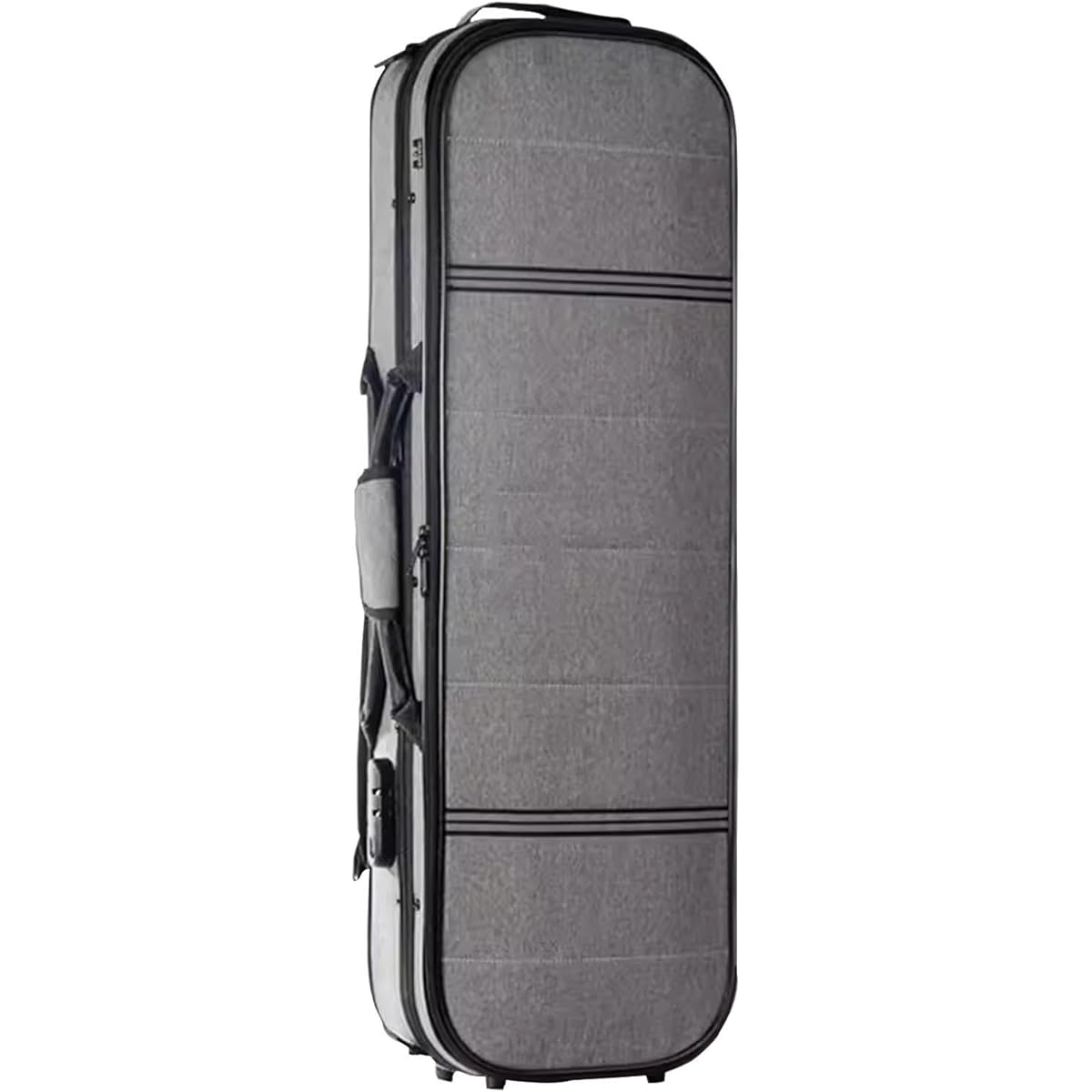 Violin Case, 4/4 Full Size Violin Hard Case, Portable Lightweight Violin Case Backpack, Violin Backpack with Hygrometer, Carry Strap, Leather Handle, Canvas Violin Backpack, Protective 4/4 Violin Case, Grey