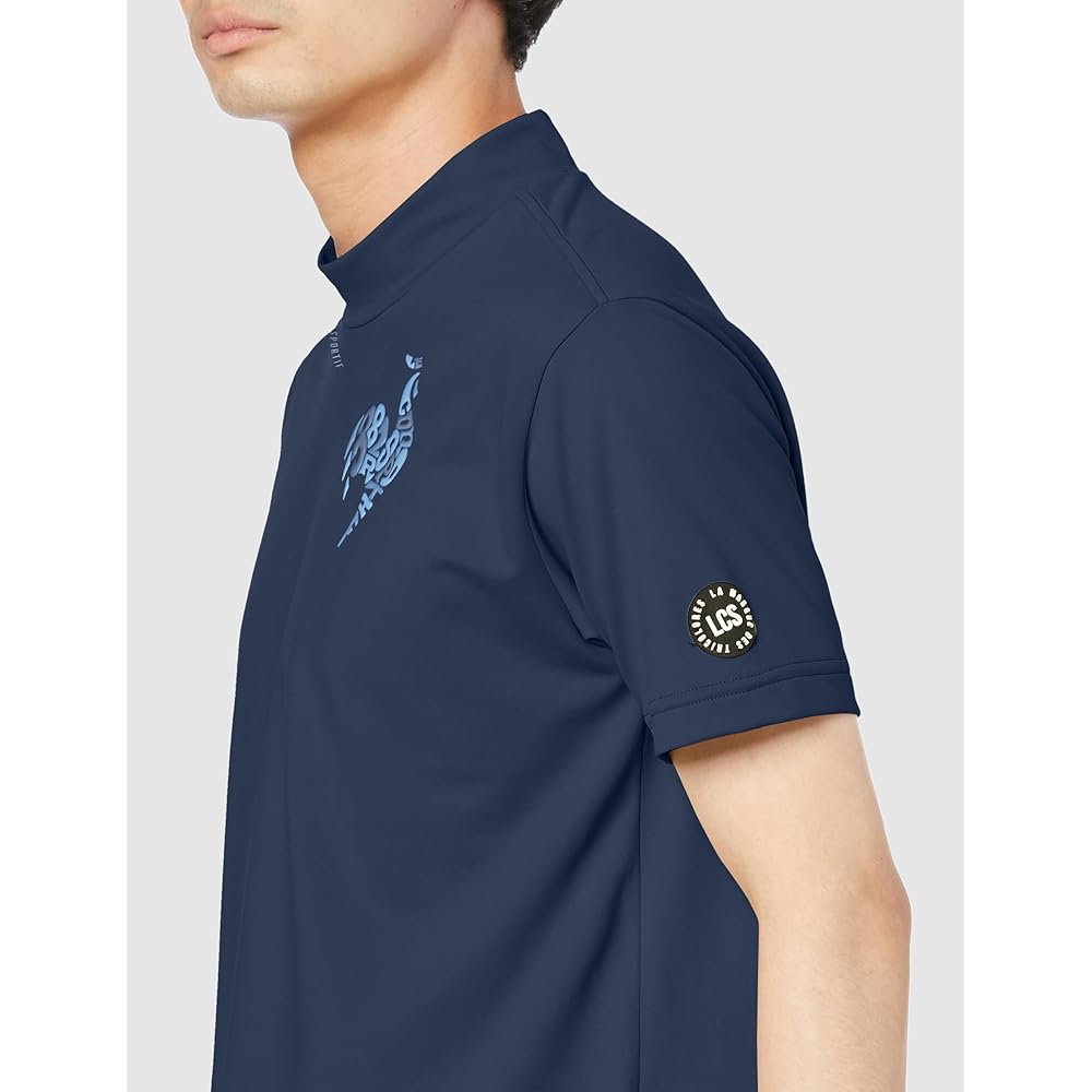 [Le Coq Sportif] Mock Neck Short Sleeve Shirt Simple Stretch Sweat Absorbent Quick Drying UPF50+ Sunscreen Golf QGMWJA03 Men's
