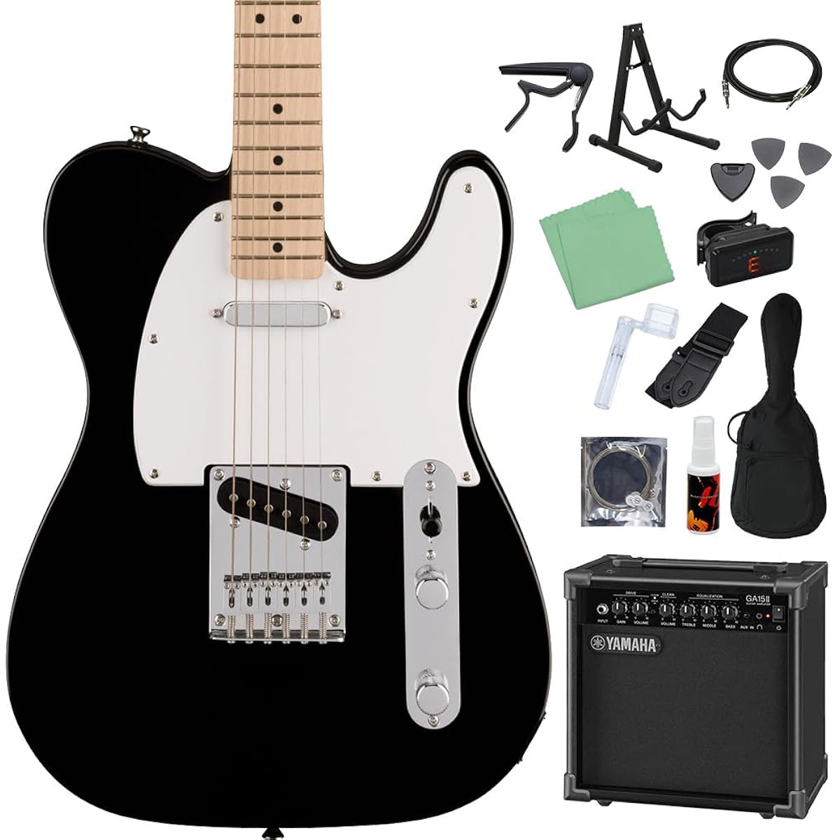 Squier by Fender SONIC TELECASTER Black Electric Guitar Beginner 14-piece Set [Includes GA15II] Telecaster Squier/Squier