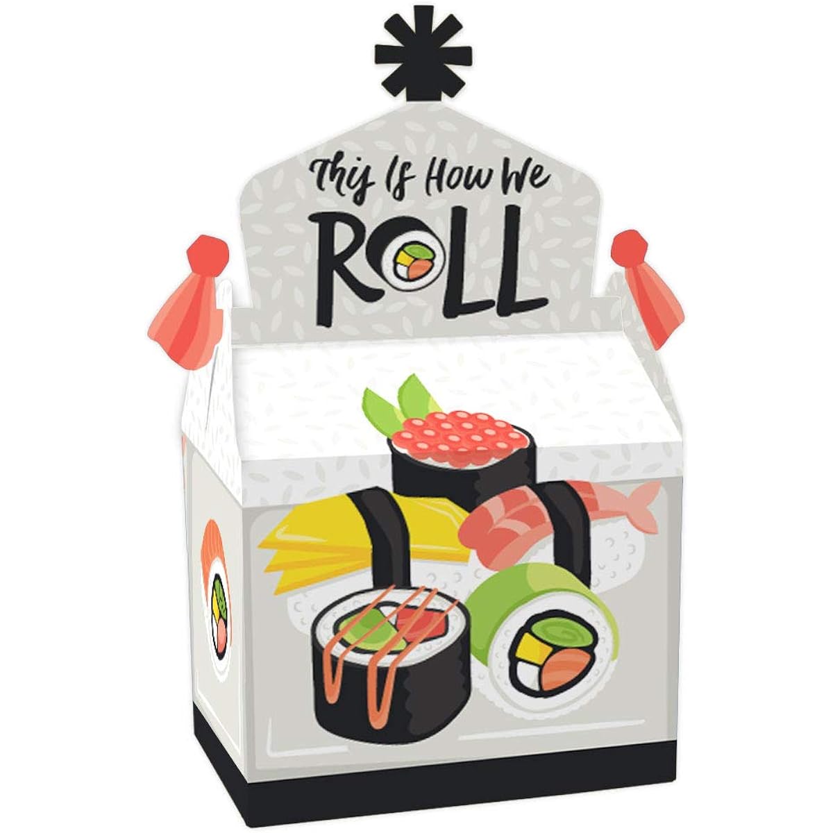 Big Dot of Happiness Let's Roll - Sushi - Treat Box Party Favors - Japanese Party Goodie Gable Boxes - Set of 12