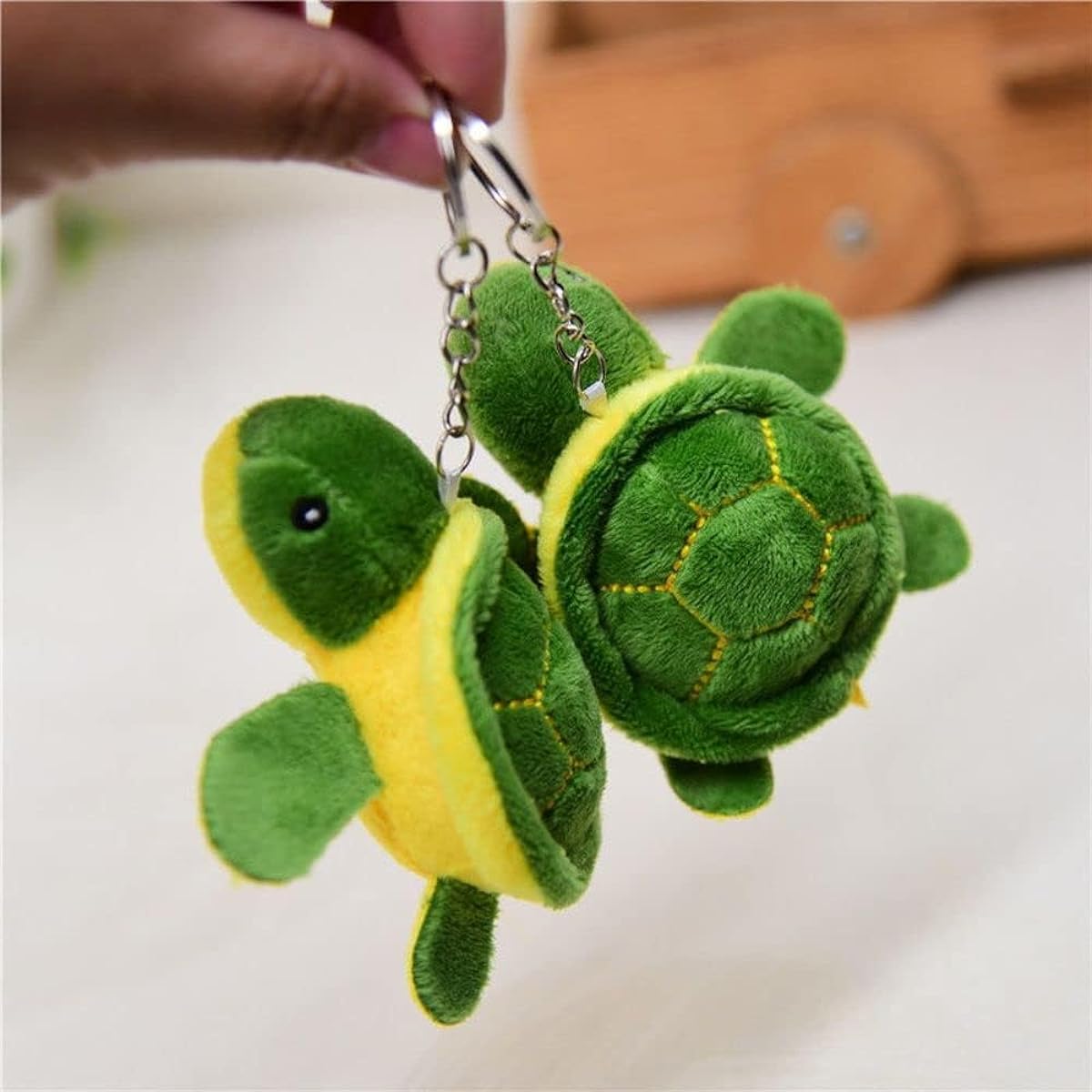 BWESOO Green Mini Tortoise Shell Stuffed Animal Toy Cute Plush Sea Turtle Keychain Pendant Cartoon Stuffed Doll Birthday Gift Bag Accessories Plush Animal Clothes Car Accessories
