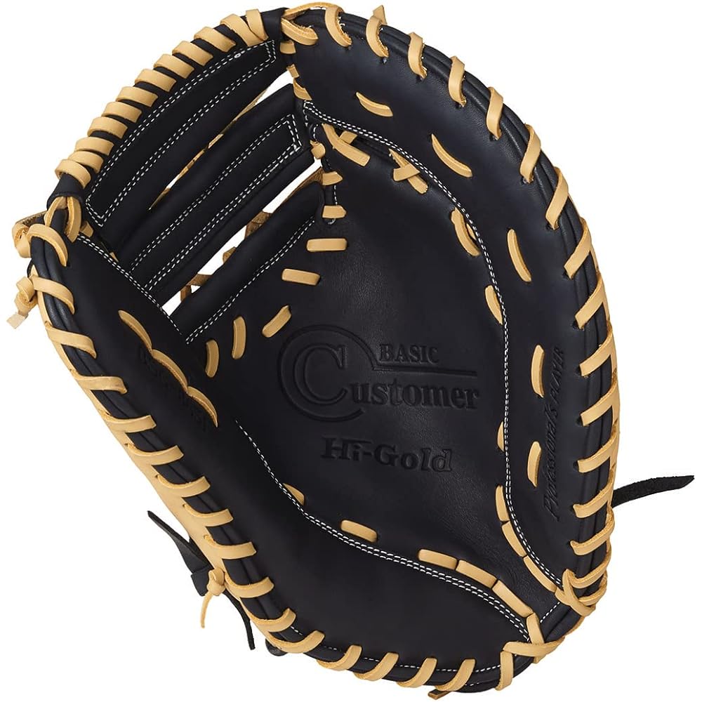 HI-GOLD Softball/Rubbleball First Baseman/Catcher Mitt BASIC Customer BSG-865F Navy x Camel First Mitt