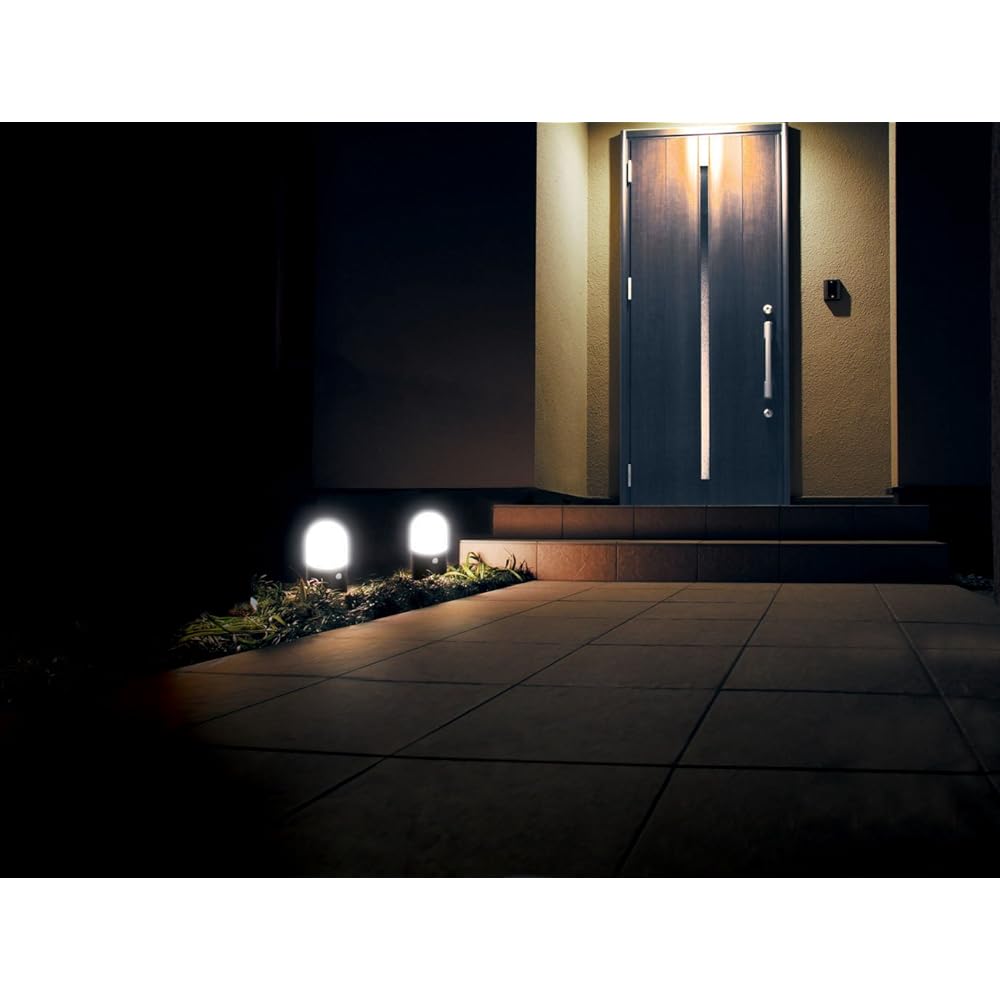 Iris Ohyama Sensor Light Garden LED Battery Operated Round Set of 2 ZSL-MN1M-BKS2
