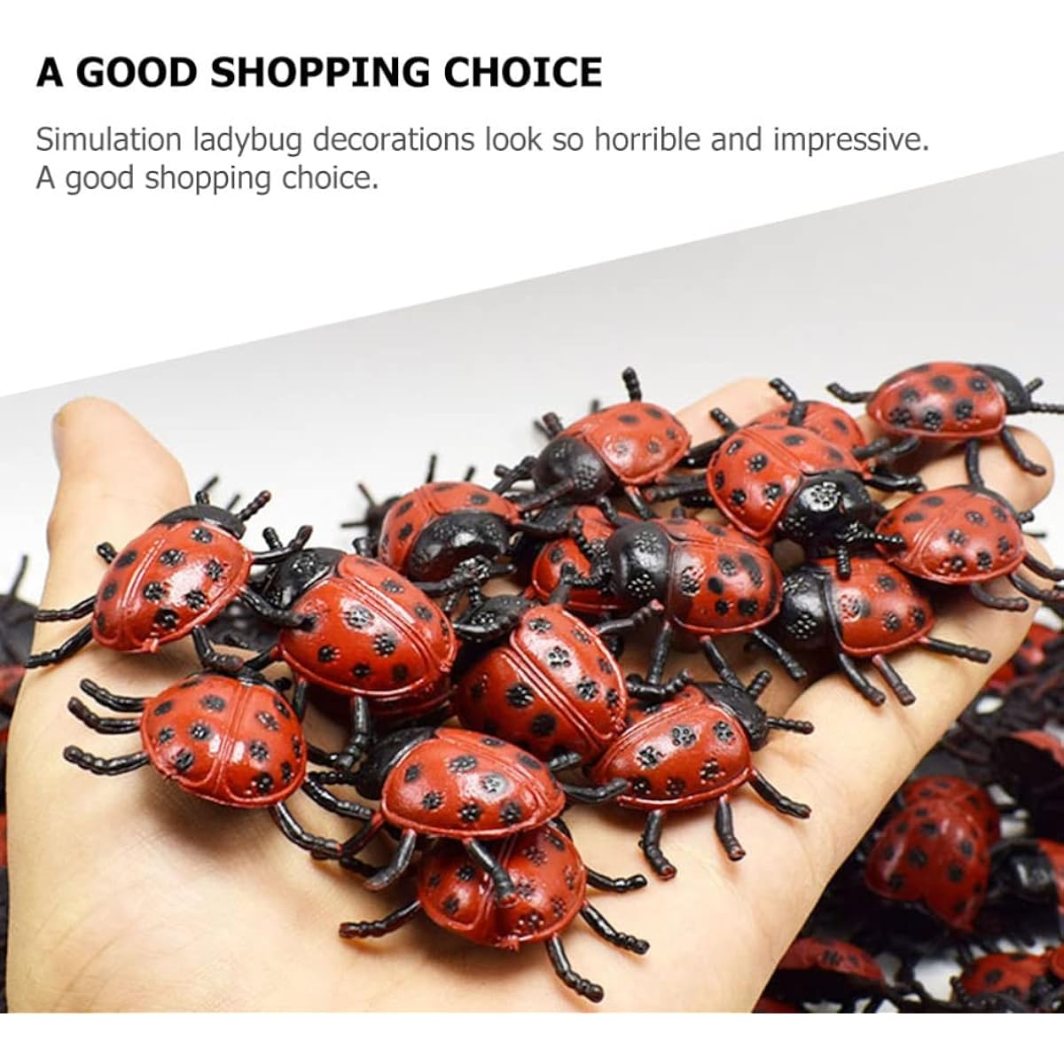 30pcs Plastic Ladybug Small Ladybug Figurine Ladybug Craft Toy Fake Ladybug Realistic Ladybug Model Toy Halloween Photo Props Decoration Pranks and Tricks Toy