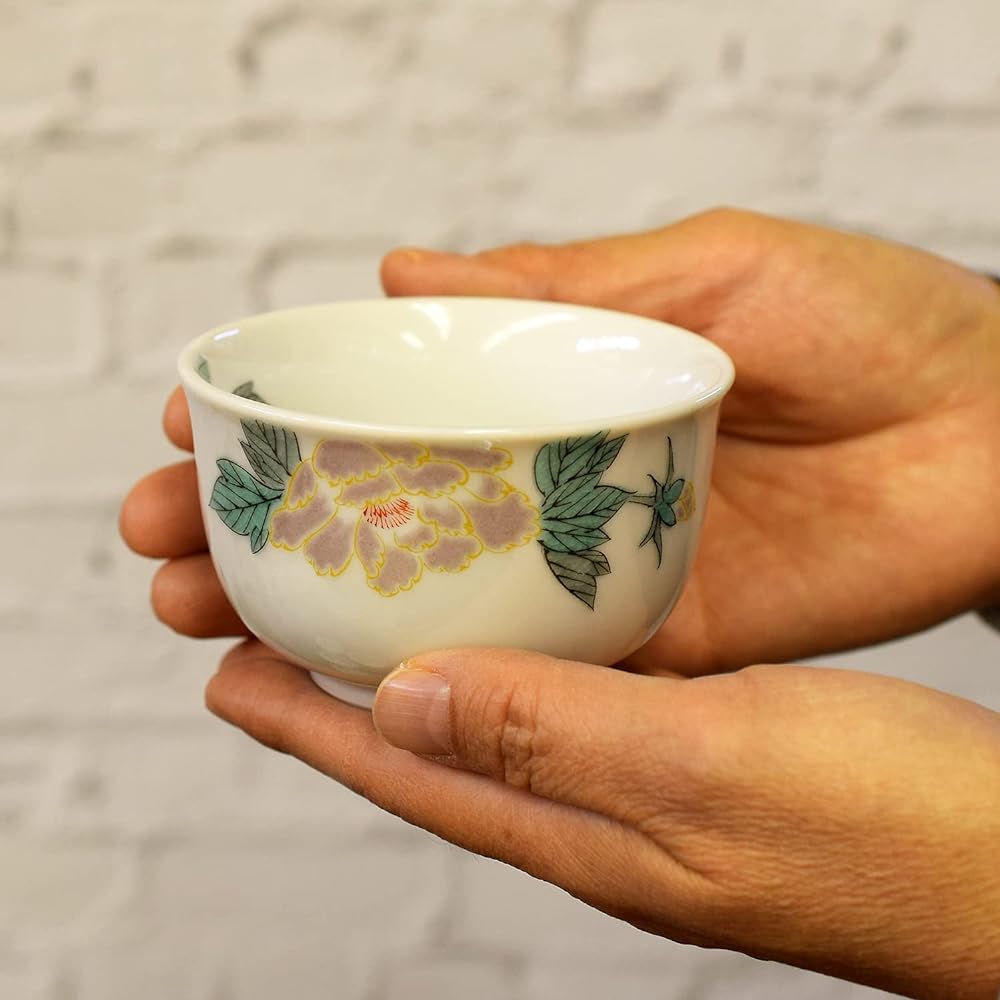 Kutani ware teacup set of 5 small birds stylish teacup teacup for guests luxury tea utensils