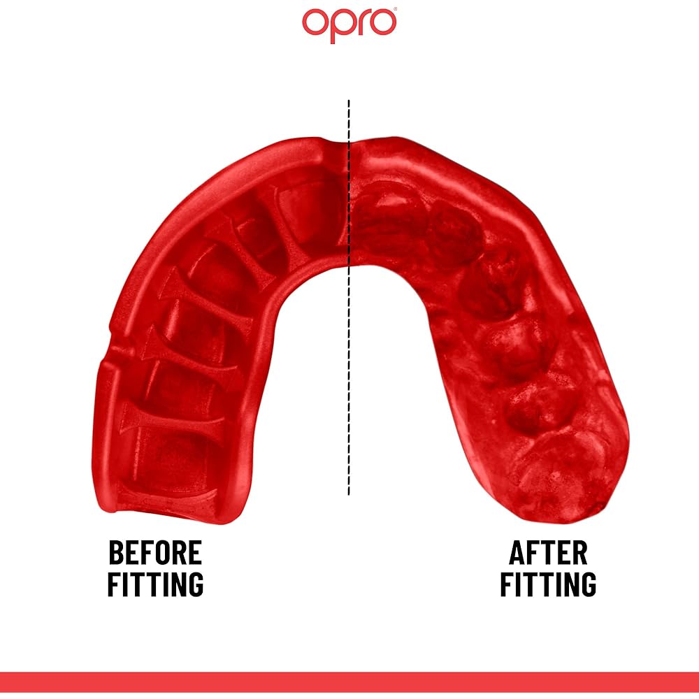 OPRO Mouthguard [Self-Fit/Platinum Level] Sports Mouthpiece Made in the UK [Official Store] (For Adults, UFC/Black, Gold & Red)