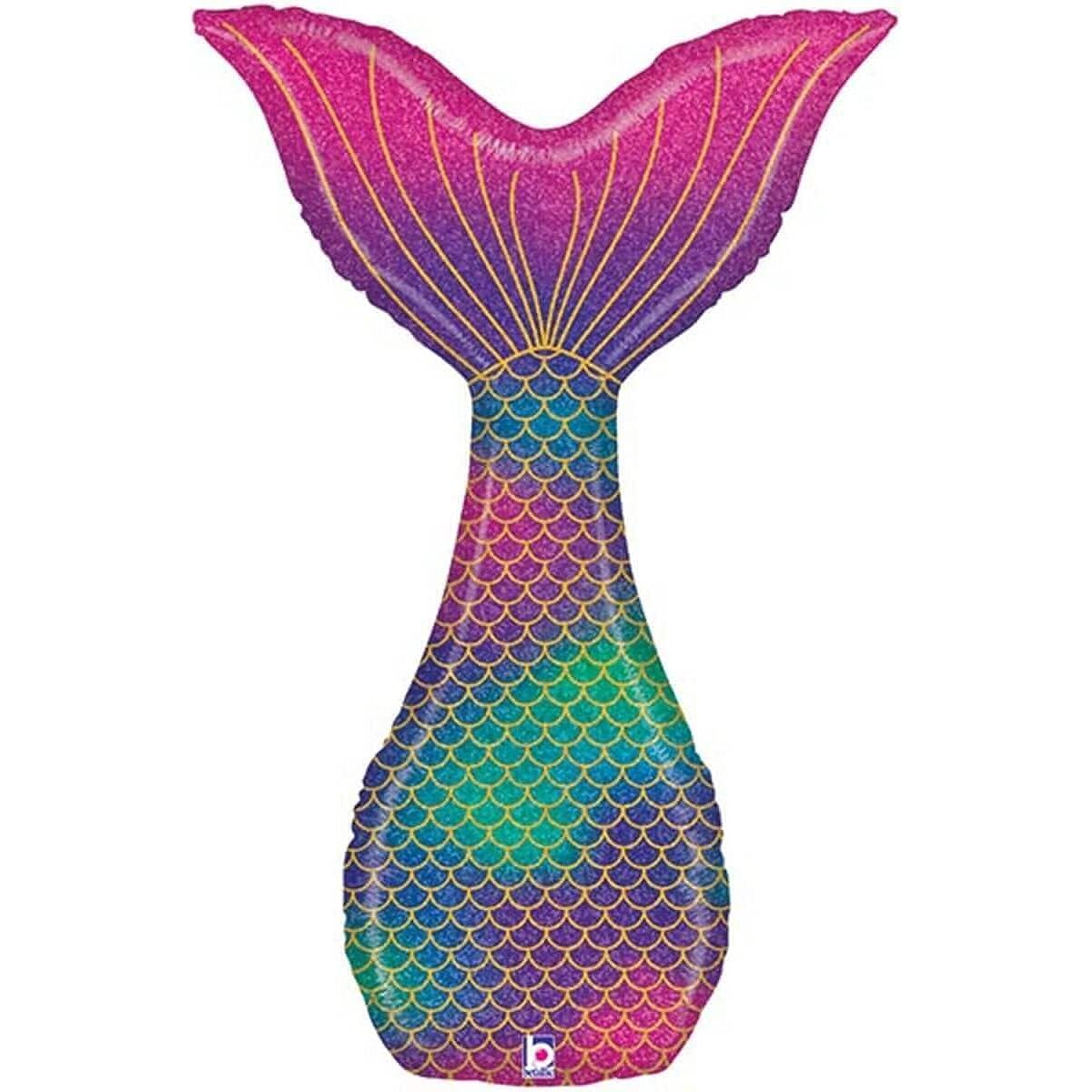 Betmetallic Magical & Mystical Mermaid Tail 46" Jumbo Foil Balloon Pink Multi