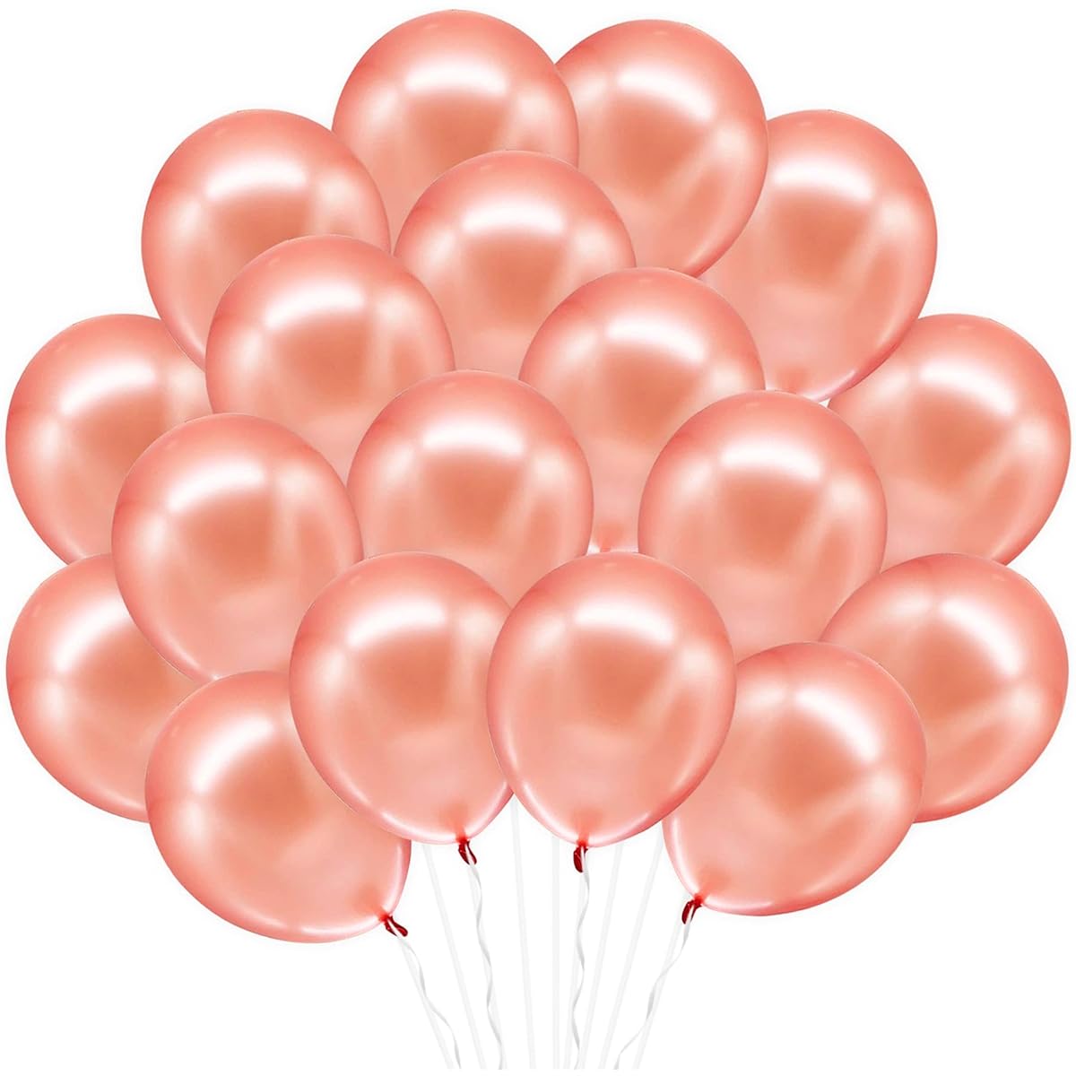 Rose Gold Balloons Party Decorations - Pack of 12, Great Rose Gold Engagement, Wedding, Proms, Baby Shower, Birthday Party Decorations Party Supplies, 12 inch + 32 foot Balloon String
