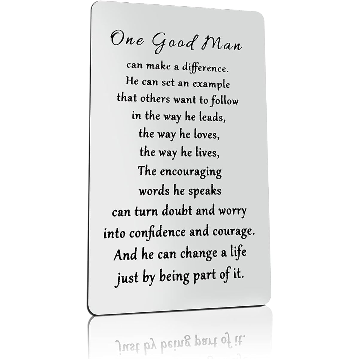 Engraved Wallet Insert Card for Him Husband Boyfriend Boyfriend One Good Man Can Make a Difference Christmas Birthday Gift Father's Day Gift for Men Husband Father Son Brother