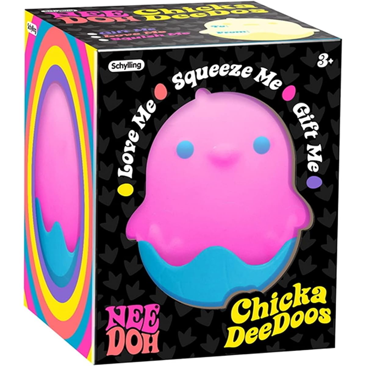 NeeDoh Chicka DeeDoos Stress Squeeze Toy Complete Gift Set Party Bundle 3 Pack Neon Yellow/Pink/Blue