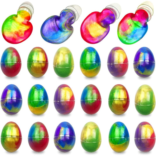 Anditoy Colorful Slime Eggs Easter Eggs 18 Pack for Kids Girls Boys Easter Basket Stuffers Gifts Party Favors