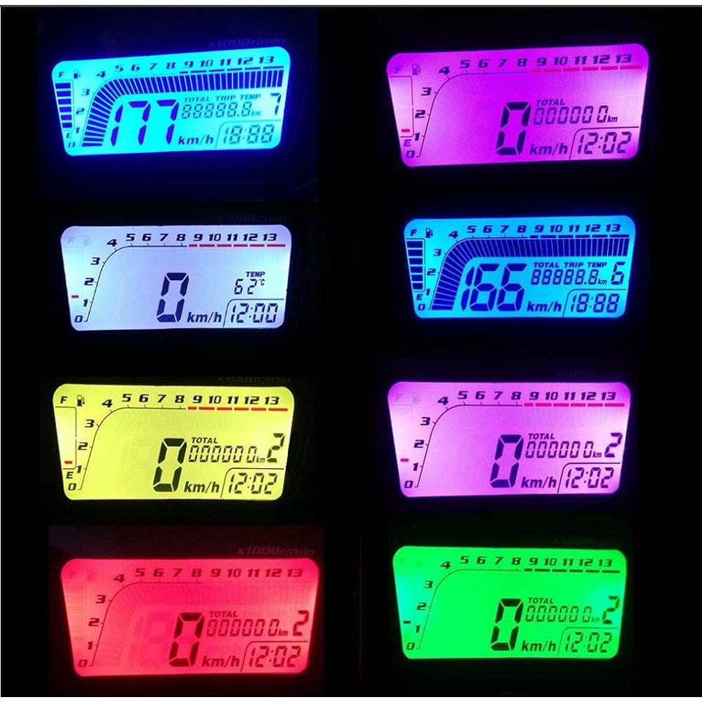 Samdo Motorcycle Digital Odometer Speedometer Tachometer KMH MPH 14000rpm Gear Dirt Bike 1,2,4 Cylindrical