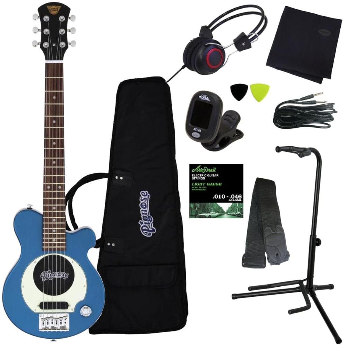 [Electric Guitar Deluxe 10-Piece Set] Pignose PGG-200 Pignose Mini Guitar with Built-in Speaker/MBL