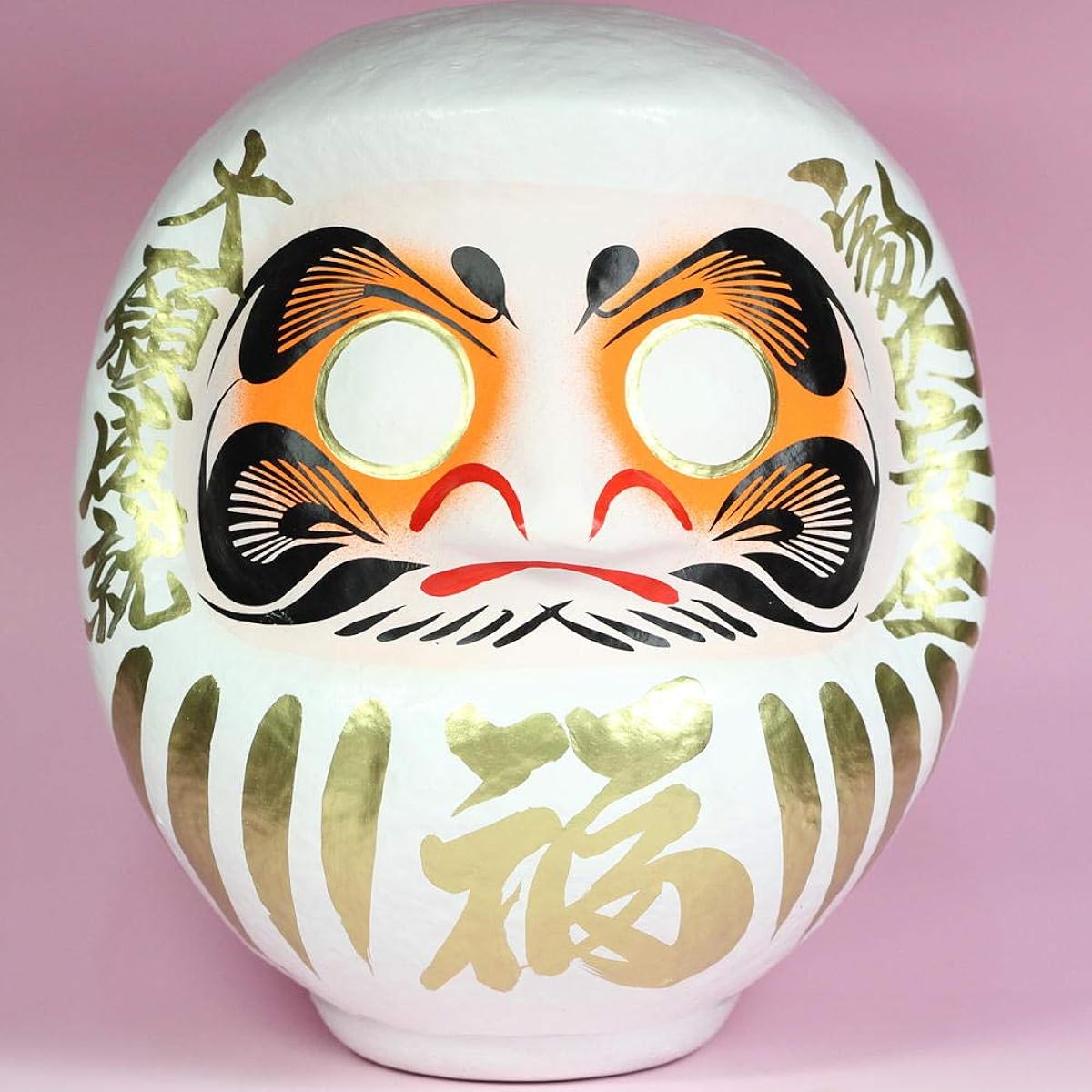 Fukudaruma, Fukudaruma, Daruma ornament, white, daruma: Fukudaruma, white, height 24cm
