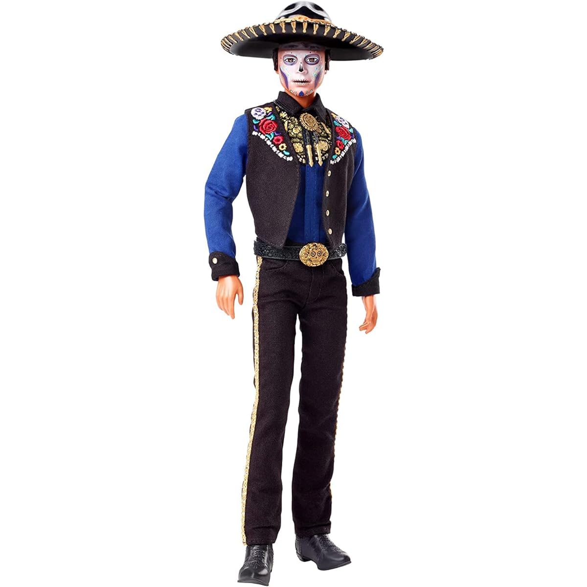 Barbie 2022 Dia de Muertos Ken Doll Día De Muertos Day of the Dead Wearing Shirt, Vest & Sombrero, with Calavera Face Paint, Gift for Collectors Ken Doll [Parallel Import]