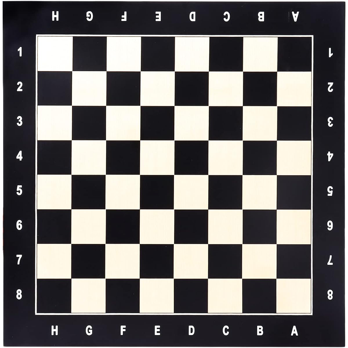 GSE Professional Tournament Chess Board Only Beech & Black Maple Inlaid Chess Board - Chess Rules Portable Chess Board for Beginners/Kids/Adults (Large 19 x 19 Inches/Square: 2 Inches Black)