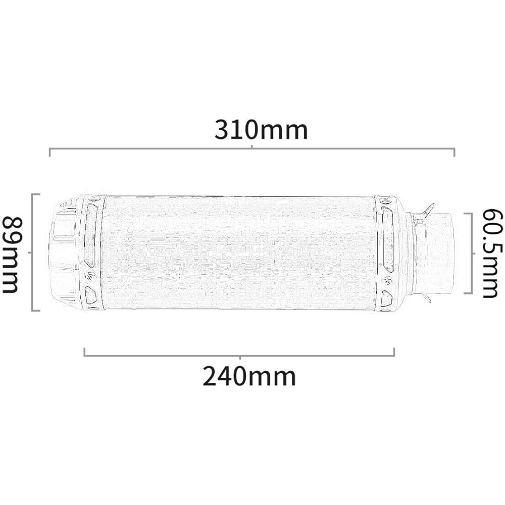 Bike slip-on muffler bike silencer general purpose 60.5mm length 310mm